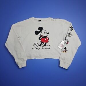 WALT DISNEY WORLD MICKEY MOUSE CROPPED SWEATSHIRT WOMANS MEDIUM White